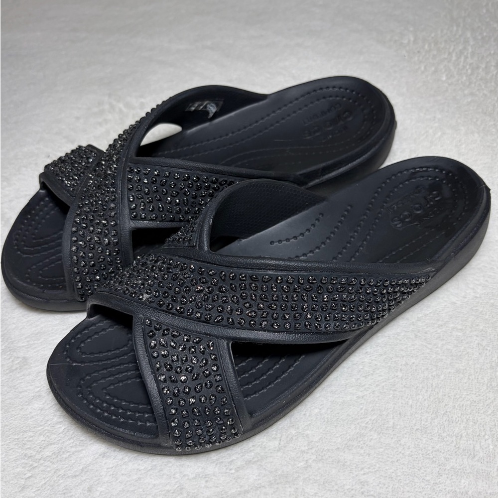 CROCS Black‎ Studded Women's Sandals